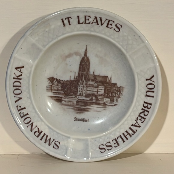 Vintage Smirnoff Vodka ashtray VINTAGE 5”  Frankfurt - Picture 1 of 8